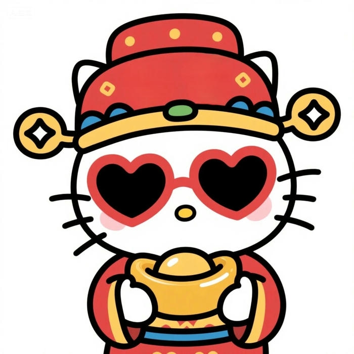 Avatar hello kitty cute đeo kính trái tim rất ngầu