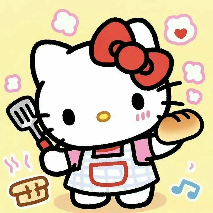 Avatar hello kitty cute mặc tạp dề làm bánh ngọt