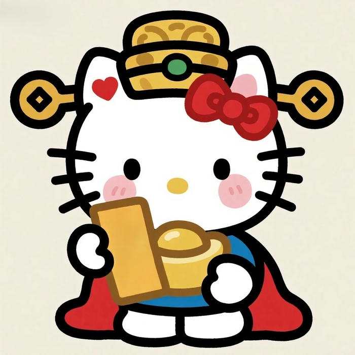 Avatar hello kitty cute mặc trang phục cung đình đỏ