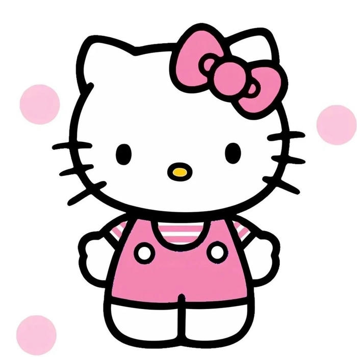 Avatar hello kitty cute mặc váy hồng thắt nơ tím