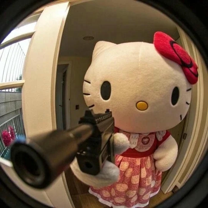 Avatar hello kitty cute phiên bản đời thực cầm súng