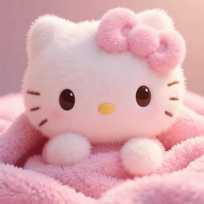 Avatar kitty đáng yêu phiên bản búp bê len hồng