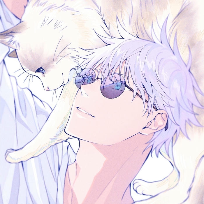 Avatar thầy cúng gojo đùa nghịch bên con rồng trắng