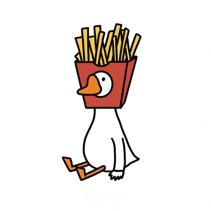 Avatar vịt béo chú vịt đội hộp khoai tây chiên