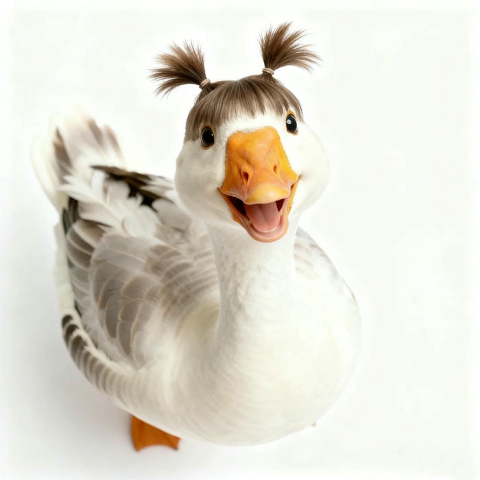 Avatar vịt cute chú vịt trắng có chùm lông ngộ nghĩnh