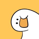 Avatar vịt cute chú vịt trắng cười híp mắt