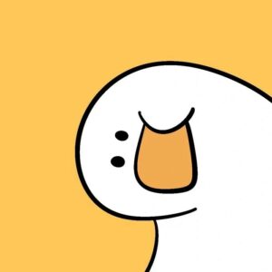 Avatar vịt cute chú vịt trắng cười híp mắt
