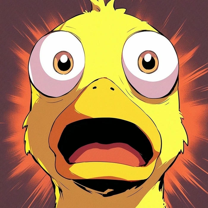 Avatar vịt cute chú vịt vàng hốt hoảng sợ hãi