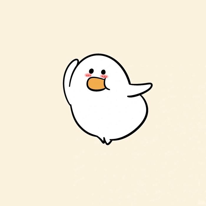 Avatar vịt cute vẽ nét đơn giản trên nền kem