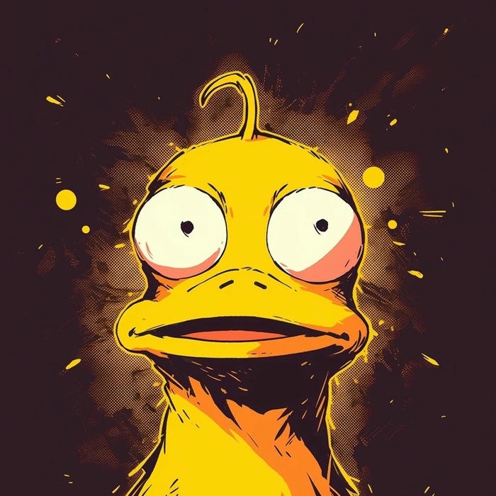 Avatar vịt cute vịt vàng phát sáng trong bóng tối