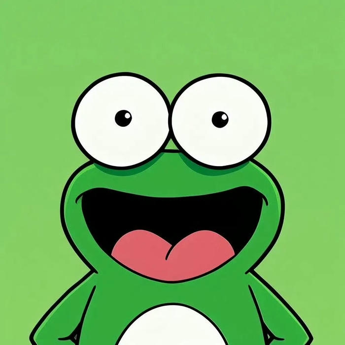 Avatar vô tri ếch xanh há hốc mồm cười khoái chí