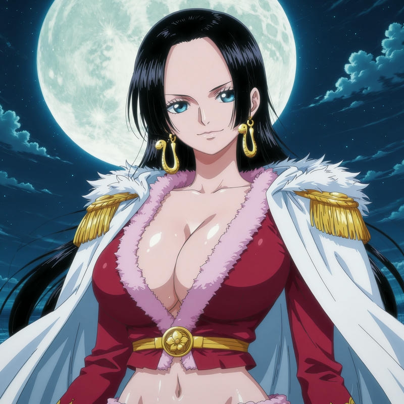 Boa Hancock đứng dưới ánh trăng tròn đêm huyền ảo