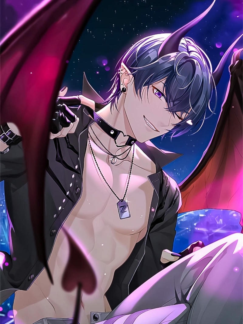 Chàng trai quỷ có cánh dơi tím khoe cơ bắp