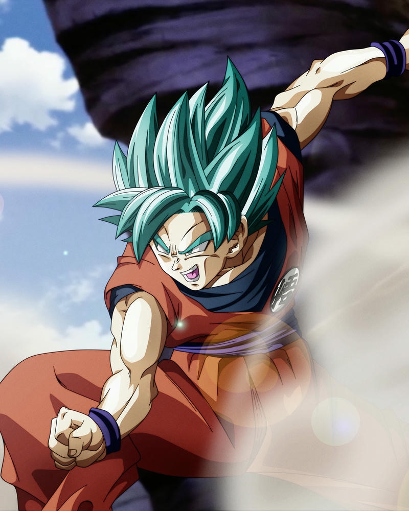 Chiến binh Saiyan tóc đen vung nắm đấm đầy uy lực