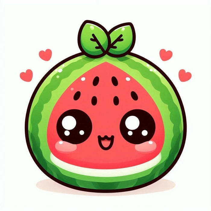 Dưa hấu chibi đơn giản đẹp
