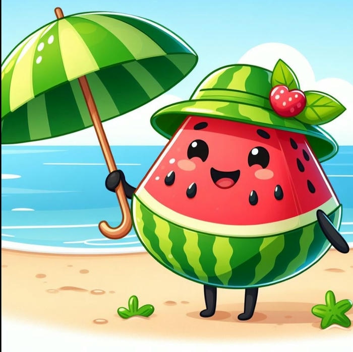 Dưa hấu chibi nhẹ nhàng đẹp