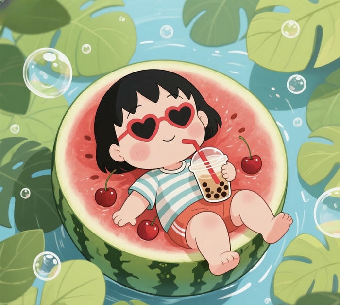 Dưa hấu chibi tạo hình xinh