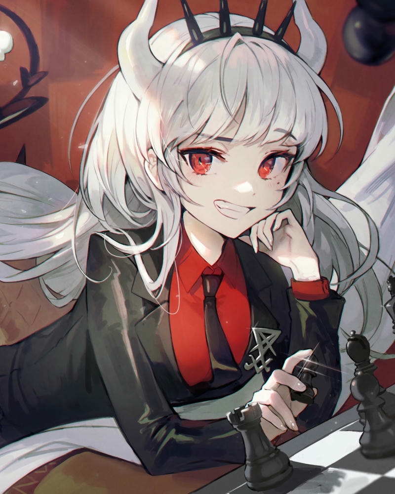 Hình ảnh anime ác quỷ lạnh lùng mặc vest đen mắt đỏ