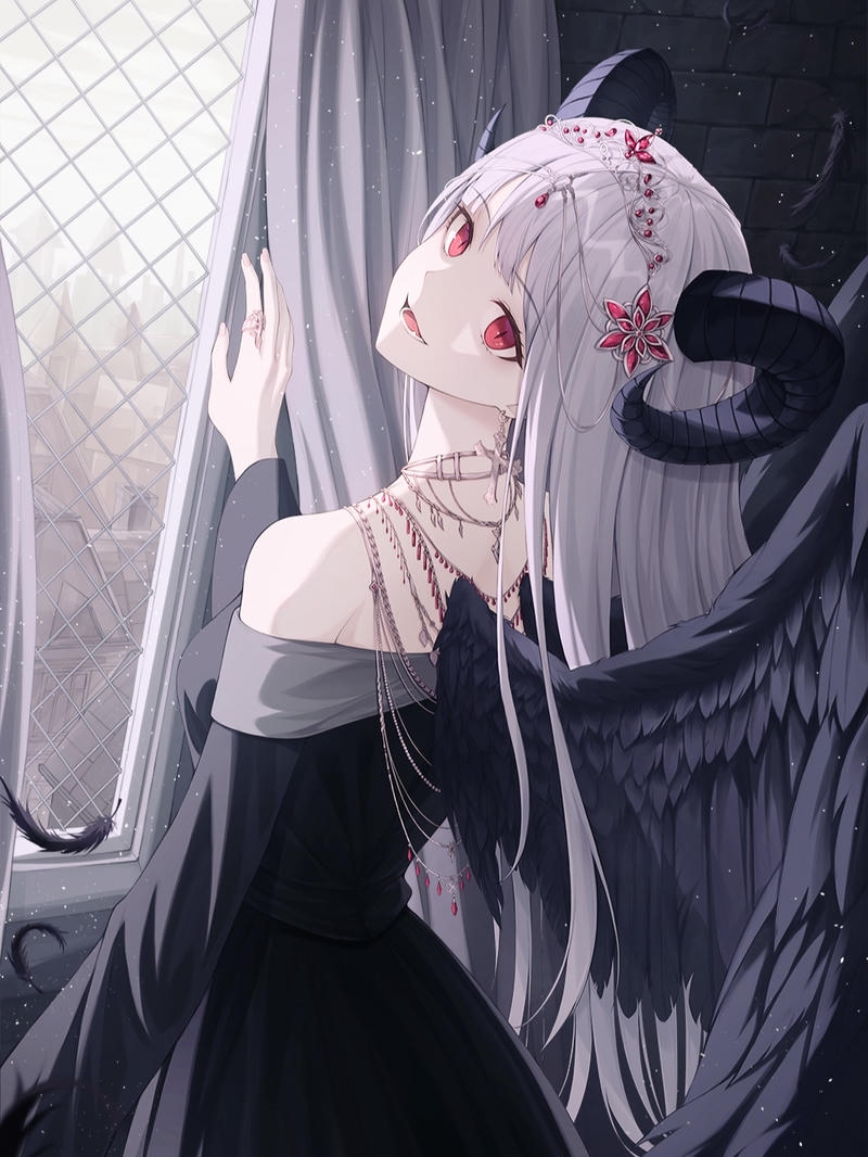 Hình ảnh anime ác quỷ lạnh lùng nhìn xa xăm u buồn