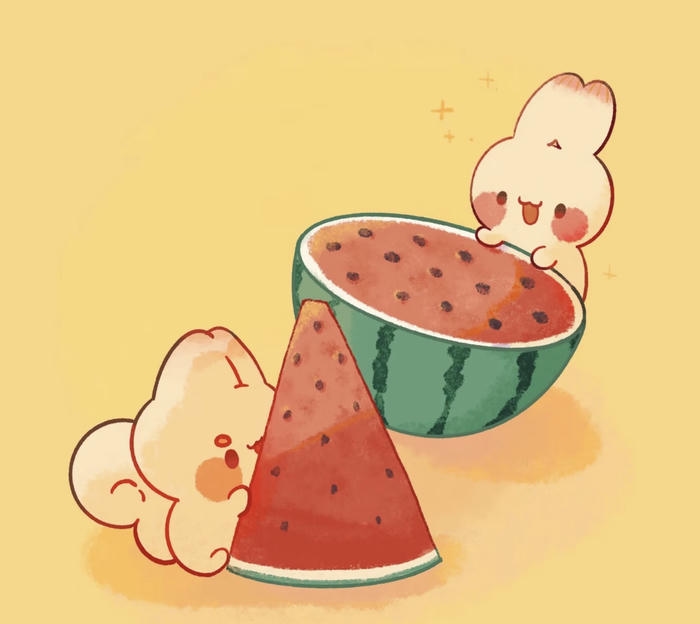 Hình ảnh dưa hấu chibi dễ thương