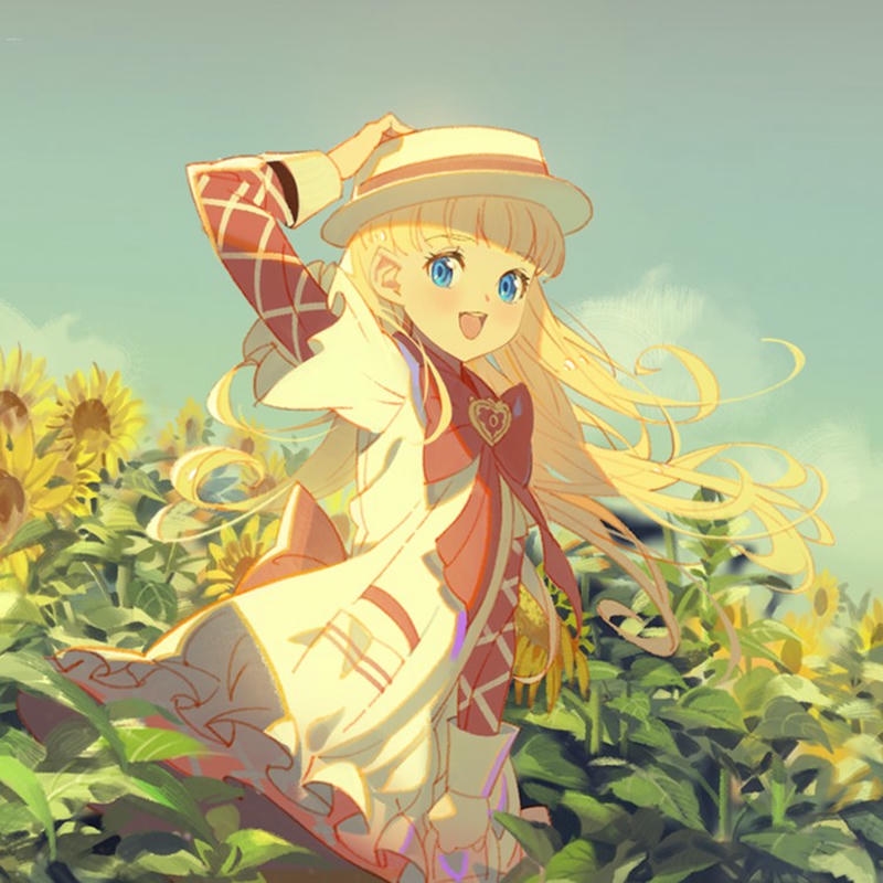 Hình avatar hoa hướng dương bé gái dạo chơi cánh đồng