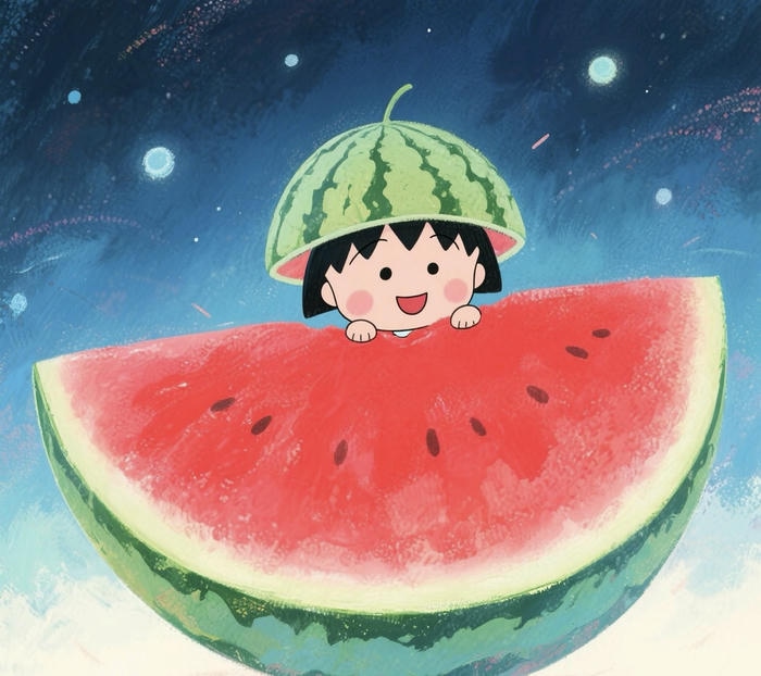 Hình dưa hấu chibi đáng yêu