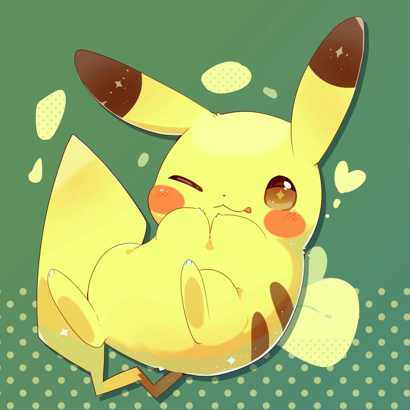Hình nền Pikachu nháy mắt cute phô mai que màu vàng