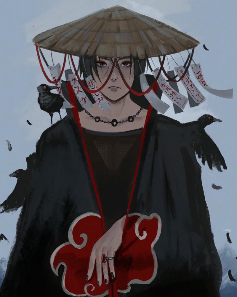 Itachi đội nón chuông gió bước đi đầy lãng tử
