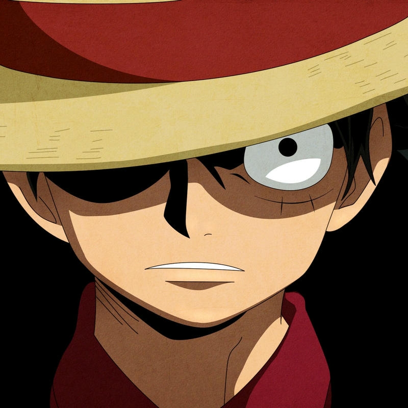 Khuôn mặt Luffy dưới vành mũ rơm đầy bí ẩn