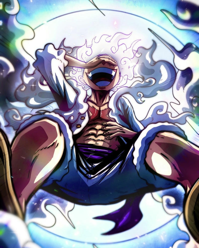 Luffy Gear 4 lơ lửng với làn khói bao quanh