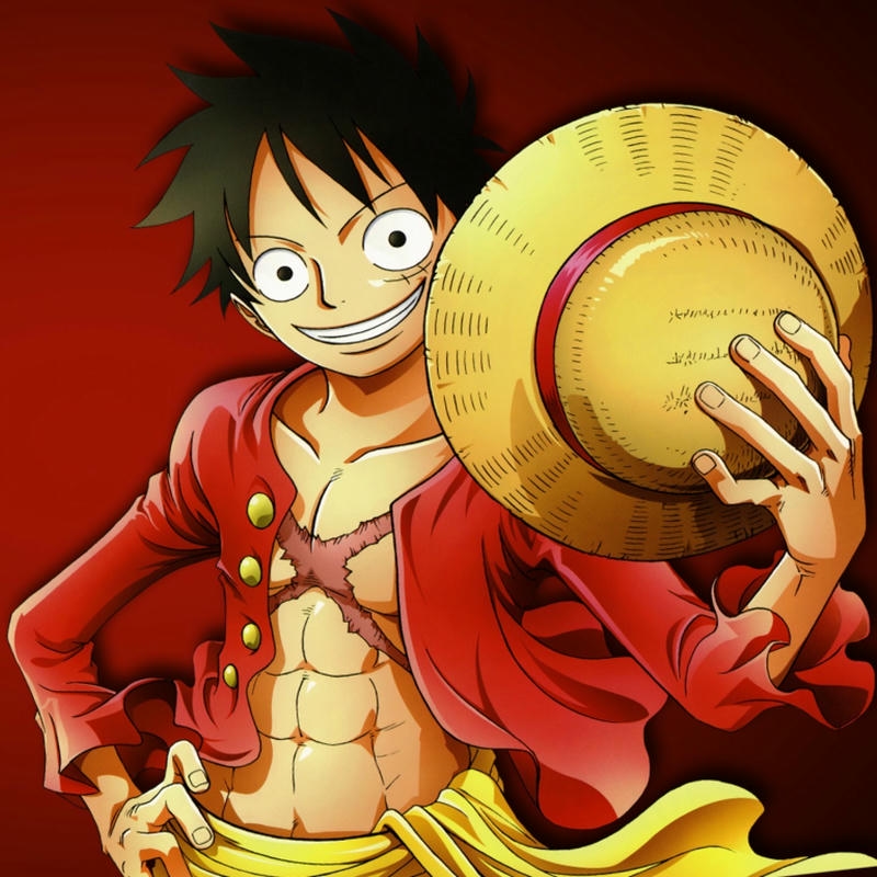 Luffy tay giữ mũ rơm đứng hiên ngang lẫm liệt