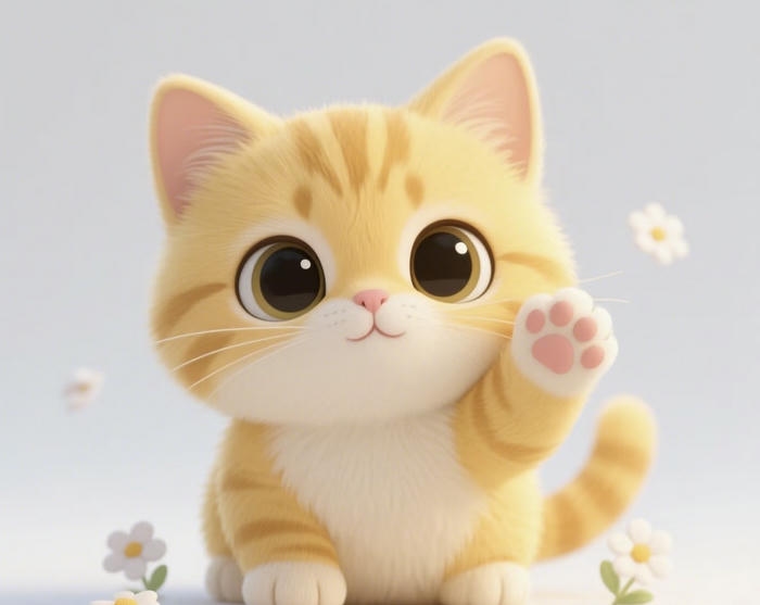 Mèo chibi xinh xắn nhẹ nhàng