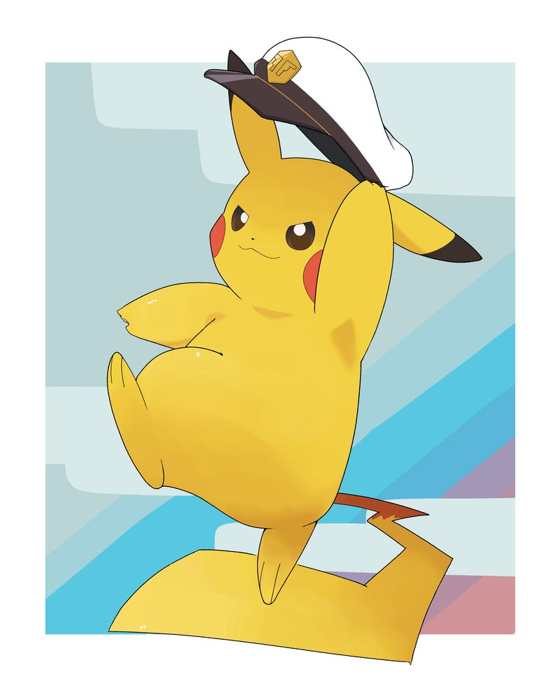 Pikachu lướt sóng sành điệu trên bãi biển mùa hè xanh