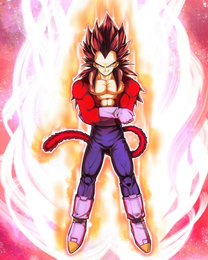 Siêu Saiyan cấp 4 đứng thẳng đầy uy quyền mạnh mẽ