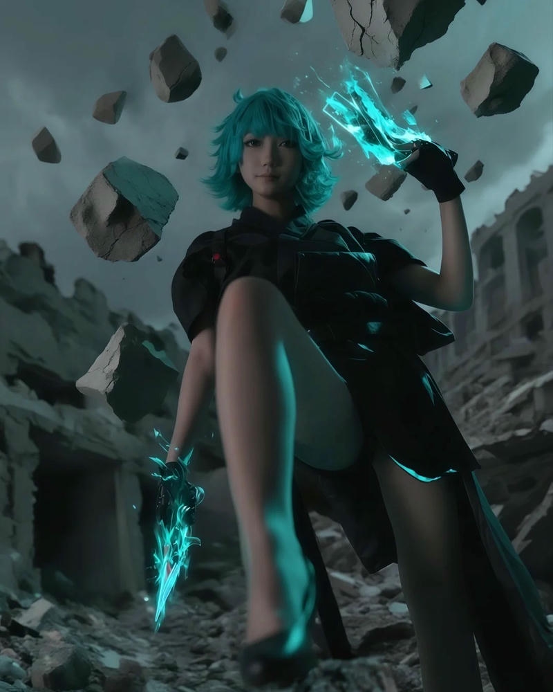 Tatsumaki cosplay dùng siêu năng lực điều khiển đất đá