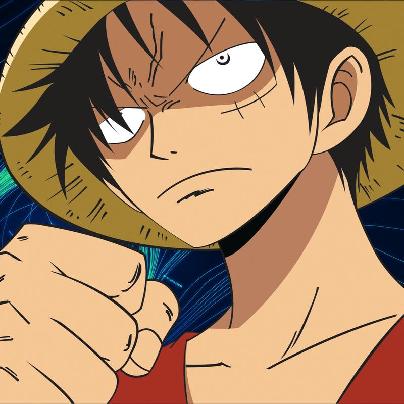 Thuyền trưởng mũ rơm nhìn nghiêng ánh mắt kiên định