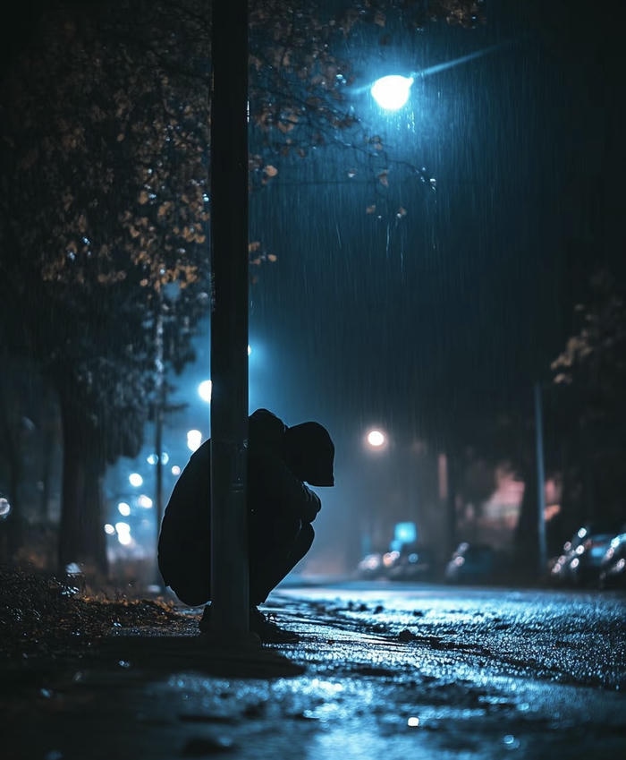 ảnh anime buồn giữa thành phố vắng