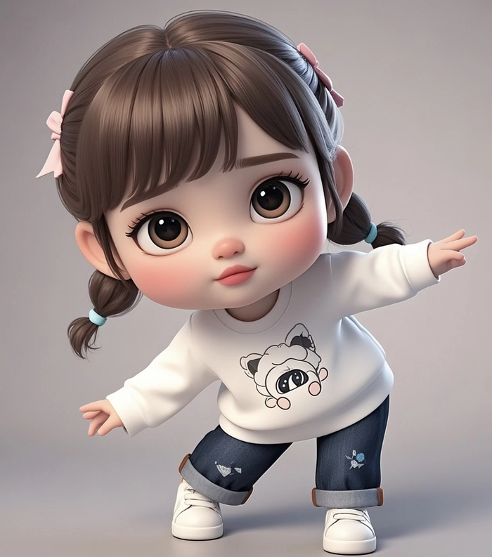 ảnh đại diện 3D dễ thương với phong cách hiện đại