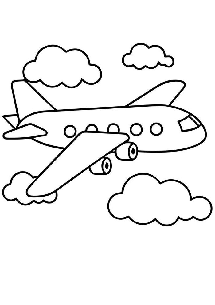 ảnh máy bay cho bé 4-5 tuổi tô màu