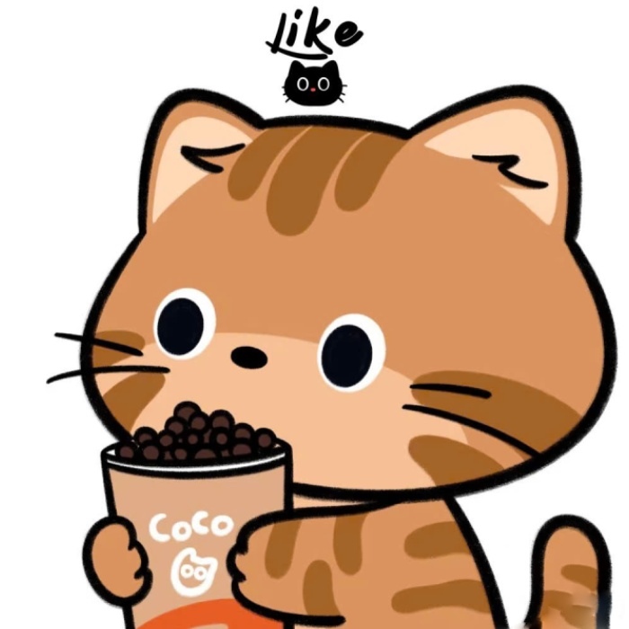 ảnh mèo nhỏ đáng yêu sticker trà sữa