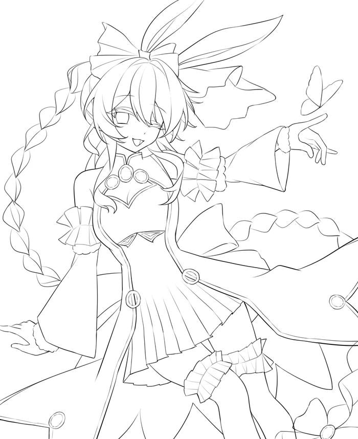 ảnh tô màu anime girl ngầu bí hiểm