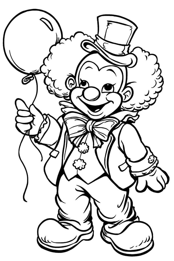 ảnh tô màu chú hề hình tượng xiếc