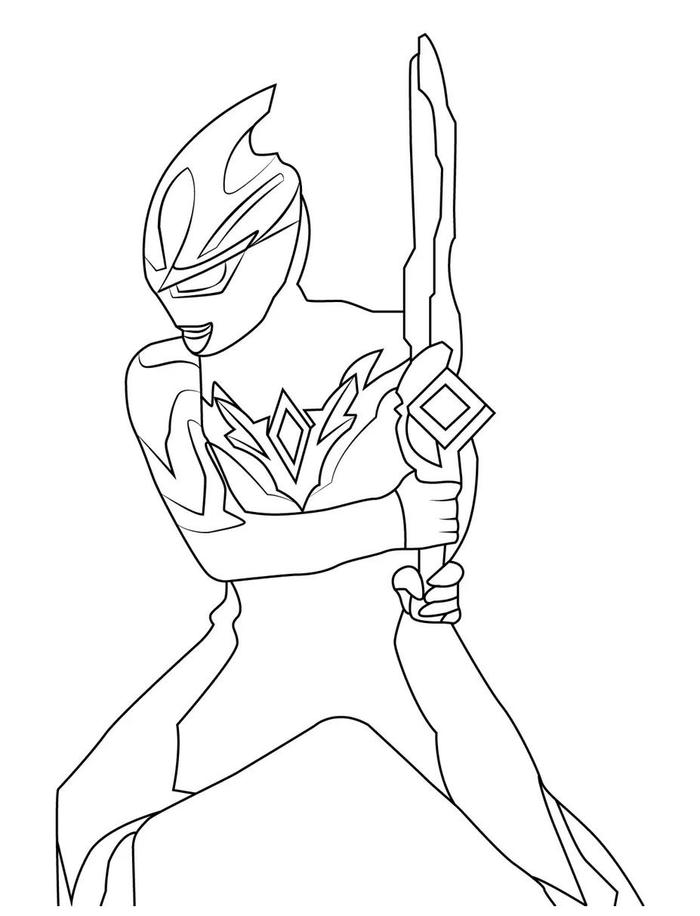 ảnh tô màu ultraman mẫu tô màu