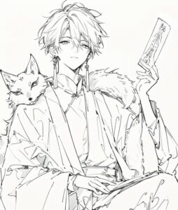 ảnh tranh tô màu anime điển trai