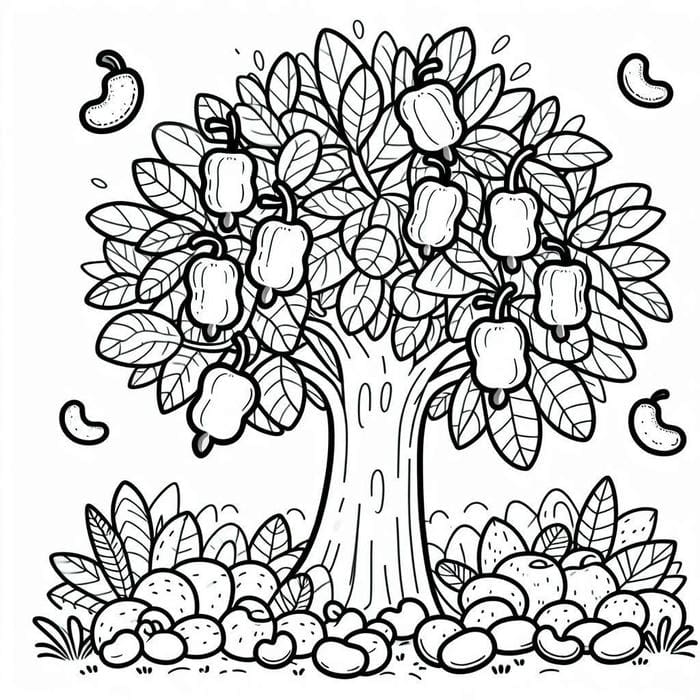 ảnh tranh tô màu cây ăn quả trái xếp lớp