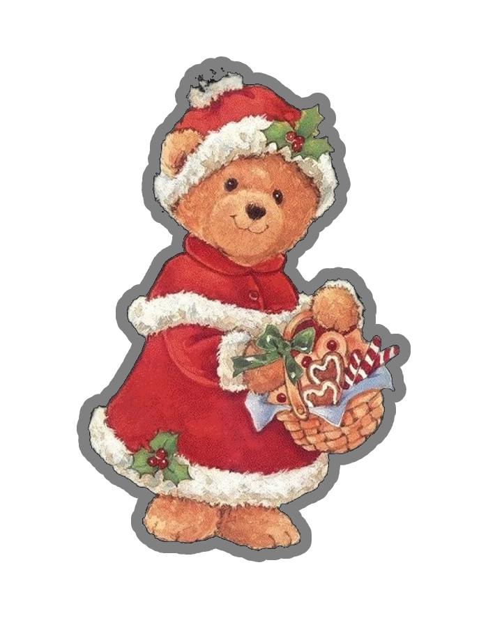 bé gấu mặc đồ sticker noel giáng sinh