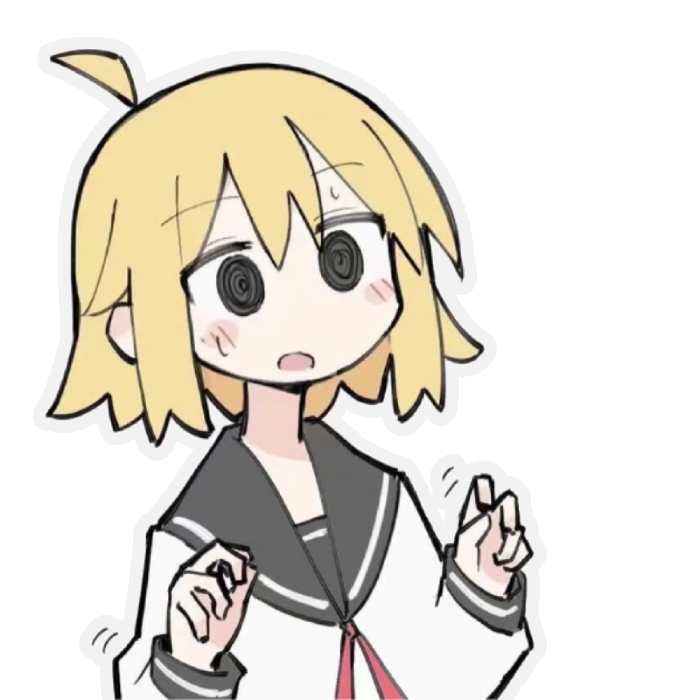 biểu cảm chóng mặt của sticker anime