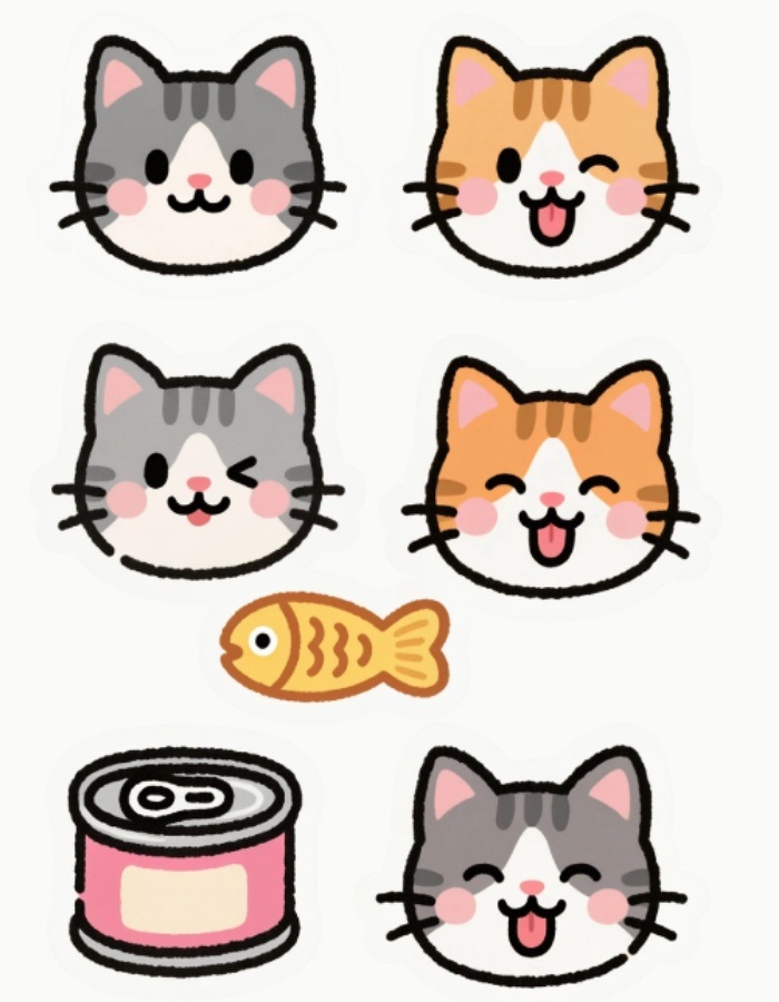 biểu cảm nhiều bé mèo sticker