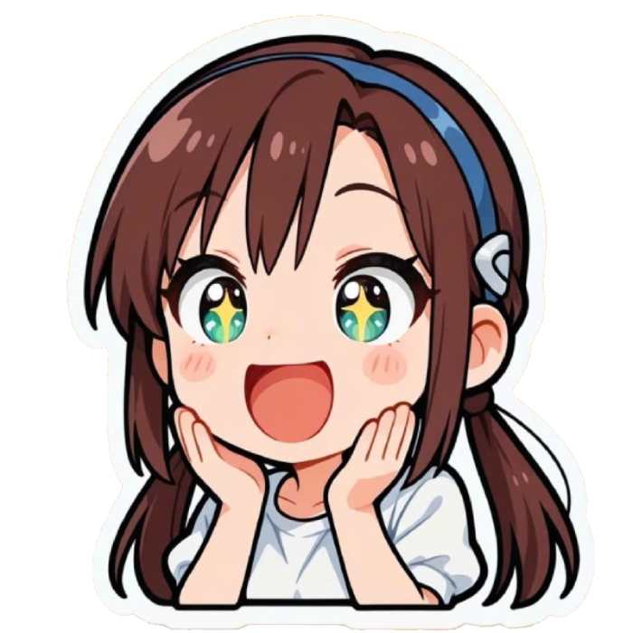 biểu cảm sticker anime nụ cười tươi