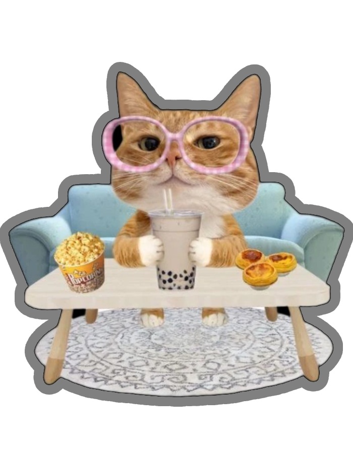 bữa ăn thịnh soạn sticker mèo dễ thương